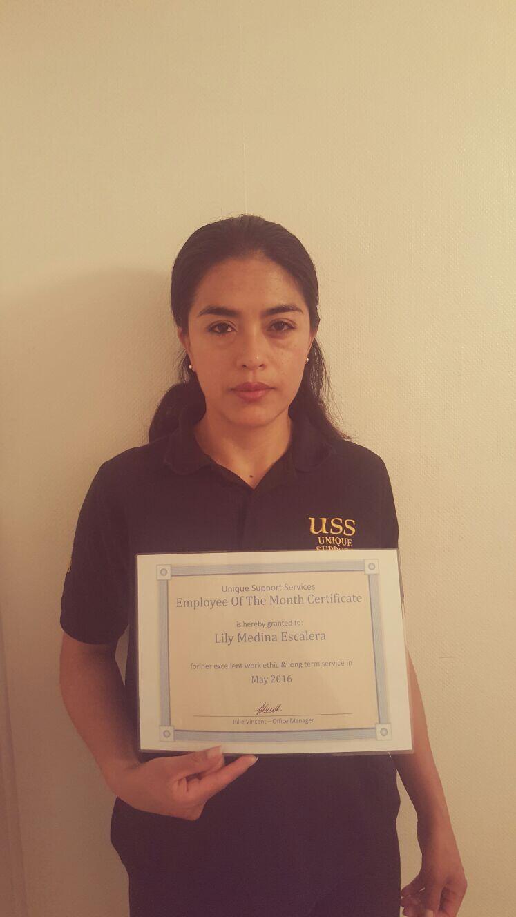 Lily Medina May Employee of Month